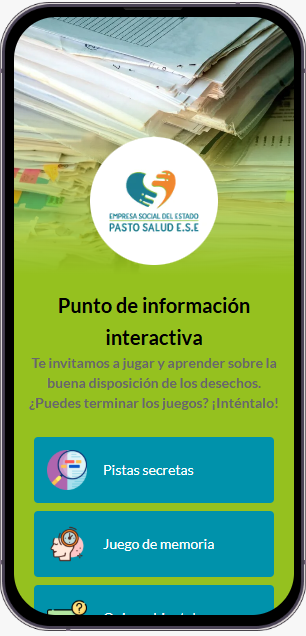 Captura de juegos interactivos sobre residuos sólidos para PastoSalud